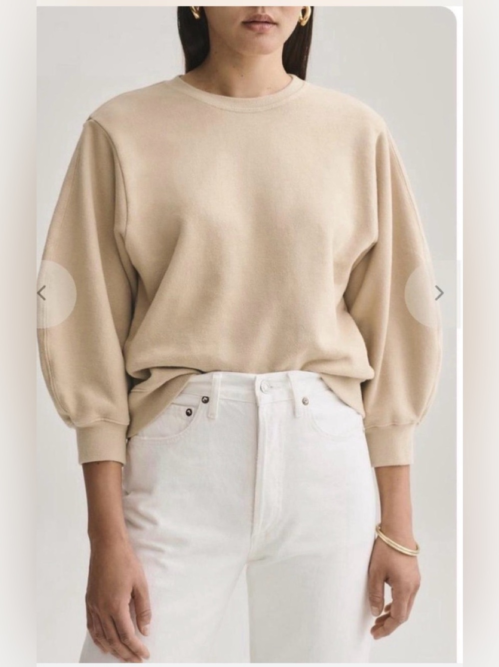AGOLDE THORA Sweatshirt tan size small